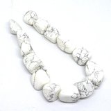 Natural Howlite Polished Nugget approx. 25mm 14 beads per strand-beads incl pearls-Beadthemup
