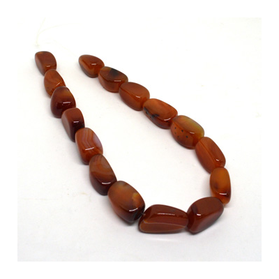 Carnelian Polished Nugget approx. 25mm 15 beads per strand