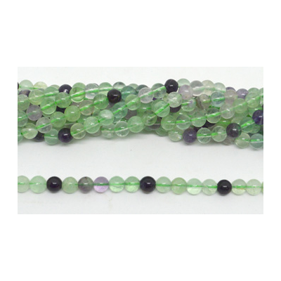 Flourite Polished Round 6mm strand 63 beads