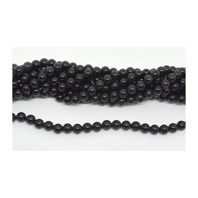 Black Tourmaline polished Round 8mm str 47 beads