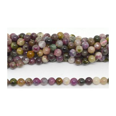 Tourmaline Polished Round 8mm beads per strand 47 Beads