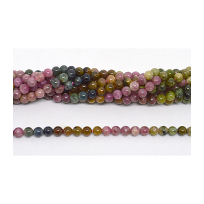 Tourmaline Polished Round 6mm beads per strand 63 Beads