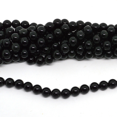 Black Obsidian Polished Round 10mm strand 37 beads