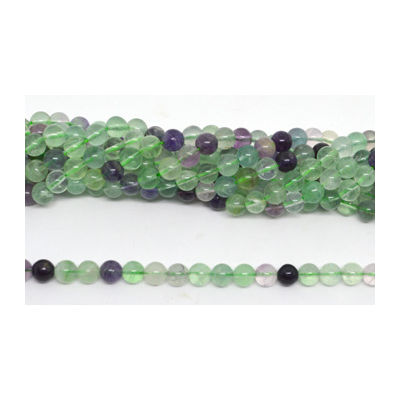 Flourite Polished Round 8mm strand 47 beads