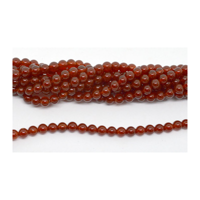 Carnelian A Polished Round 6mm strand 63 beads