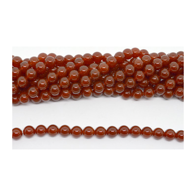 Carnelian A Polished Round 10mm strand 37 beads