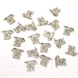 Base Metal Pirate Flag Charm 14mm 20 pack-findings-Beadthemup