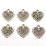 Base Metal Heart Charm 25mm 6 pack