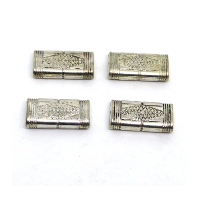 Base Metal Rectangle Bead 25mm 4 pack