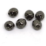 Base Metal Black 10mm Round 6 Pack-findings-Beadthemup