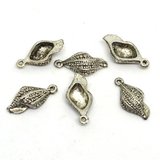 Base Metal Shell Charm 22mm 6 Pack-findings-Beadthemup