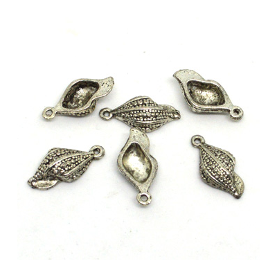 Base Metal Shell Charm 22mm 6 Pack