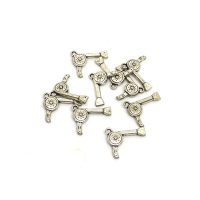 Base Metal Hairdryer Charm 25mm 10 pack