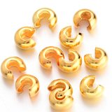 Gold colour Base Crimp Cover 4mm 20pk-findings-Beadthemup