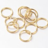 Gold colour plate Base Jump Ring 10mm 20 pack-findings-Beadthemup