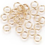 Gold colour plate Base Jump Ring 6mm 20 pack-findings-Beadthemup