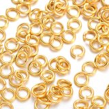 Gold colour plate Base Jump Ring 4mm 50 pack-findings-Beadthemup