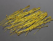 Base Metal Headpin ball 0.6x70mm 40 pack gold-findings-Beadthemup