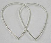 Brass links Teardrop 38x25mm Silver 10 pack-findings-Beadthemup