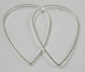 Brass links Teardrop 38x25mm Silver 10 pack-findings-Beadthemup