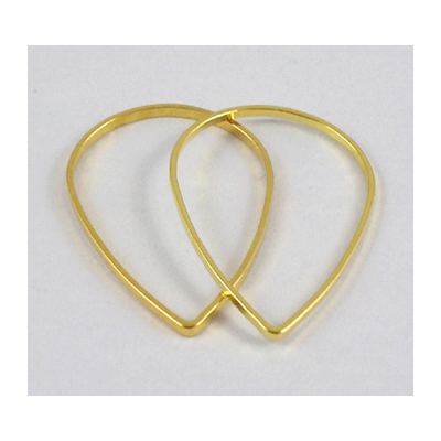 Brass links Teardrop 38x25mm Gold 10 pack