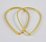 Brass links Teardrop 38x25mm Gold 10 pack