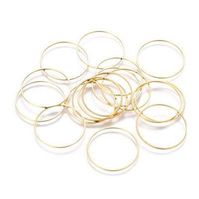 Brass links Round 30x1mm Gold 10 pack