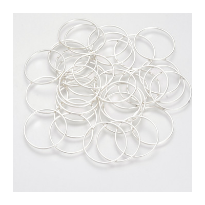 Brass links Round 35x1mm Silver 10 pack