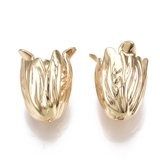 Brass Caps Flower 18k Gold Plated, 12.5x10.5x10mm 2 pack-findings-Beadthemup