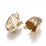 Brass Caps Flower 18k Gold Plated, 12.5x10.5x10mm 2 pack