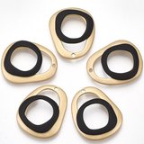 Base Metal Pendants Oval 29x24x4.5mm Hole 2mm Black-findings-Beadthemup