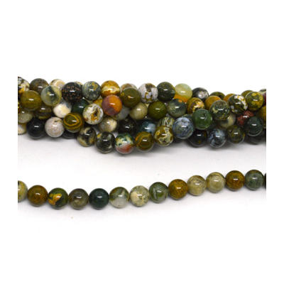 Ocean Jasper polished Round 8mm strand 52 beads