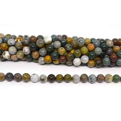 Ocean Jasper polished Round 8mm strand 46 beads