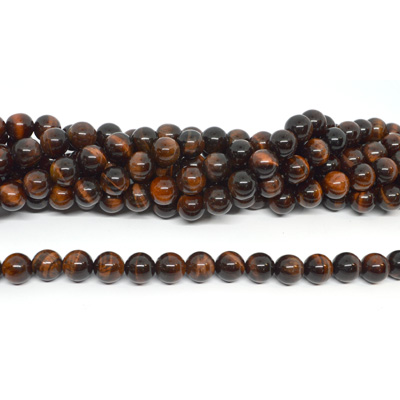 Red Tiger Eye A polished round 10mm strand 37 beads