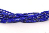 Imperial Jasper blue dyed polished tube 2x4mm strand approx 86 beads-beads incl pearls-Beadthemup