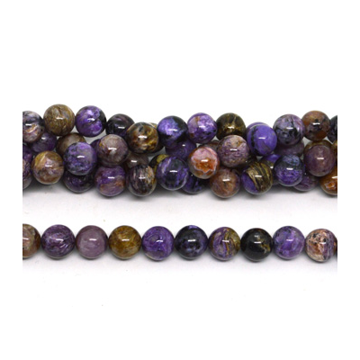 Charoite  polished round 10mm strand 39 beads