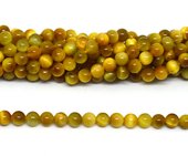 Golden Tiger Eye polished round 6mm strand 64 beads-beads incl pearls-Beadthemup