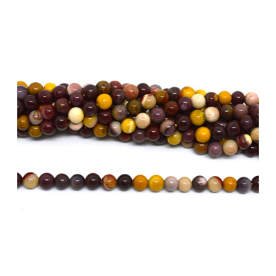 Mookaite polished round 6mm strand 64 beads