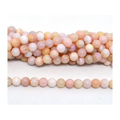 Pink Opal A Polished round 8mm strand 52 beads