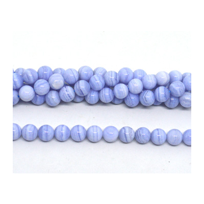 Blue Lace Agate polished round 10mm strand 39 beads