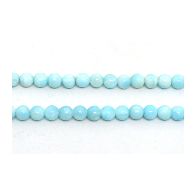 Larimar polished round 6mm strand 65 beads