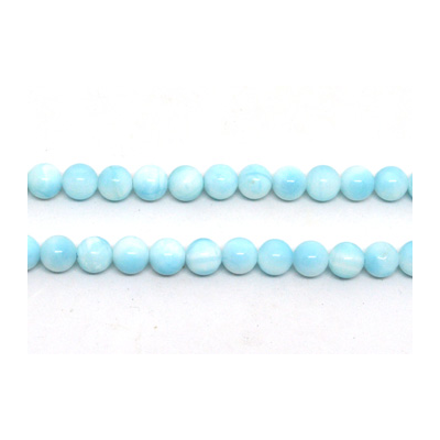 Larimar polished round 8mm strand 51 beads