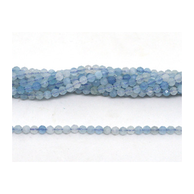 Aquamarine Faceted Round 3mm strand 129 beads