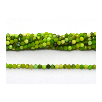 Green Grass Jasper  Faceted Round 3mm strand 129 beads