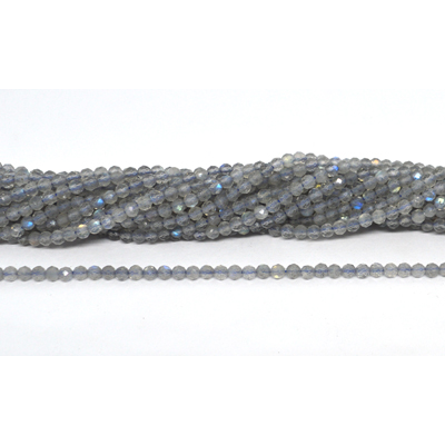 Labradorite Faceted Round 3mm strand 120 beads