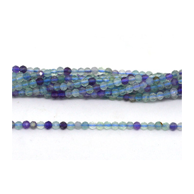 Flourite Faceted Round 3mm strand 129 beads
