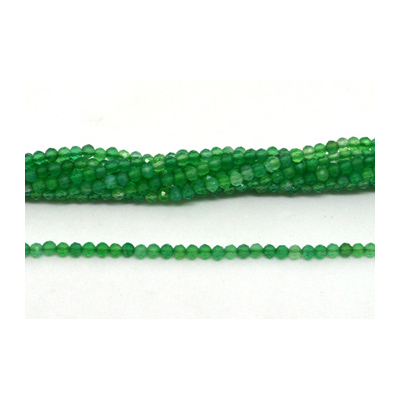 Green Agate  Faceted Round 3mm strand 129 beads