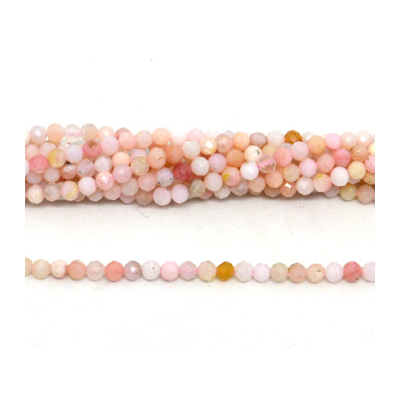 Pink Opal Peruvian Faceted Round 3mm strand 129 beads