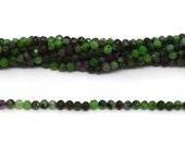 Ruby Zoisite Faceted Round 3mm strand 129 beads-beads incl pearls-Beadthemup