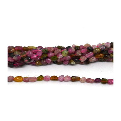 Tourmaline polished nugget 4x5mm strand approx 80 beads